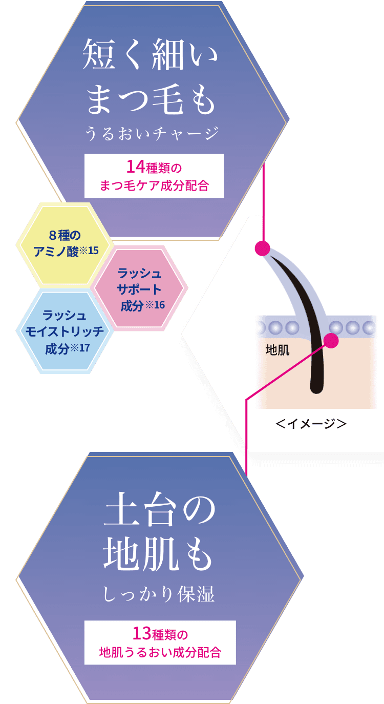 短く細いまつ毛もうるおいチャージ 土台の地肌もしっかり保湿